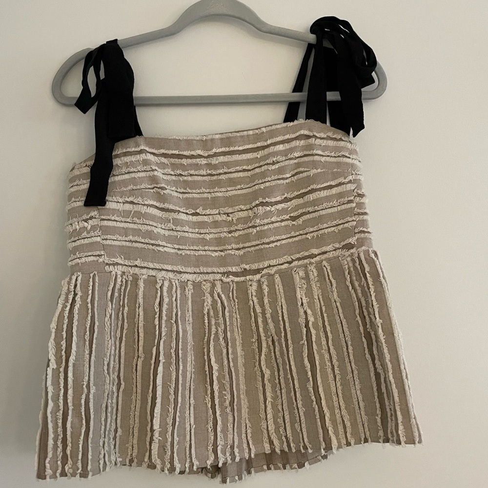 Anthropologie Ruffled Tie Tank Top